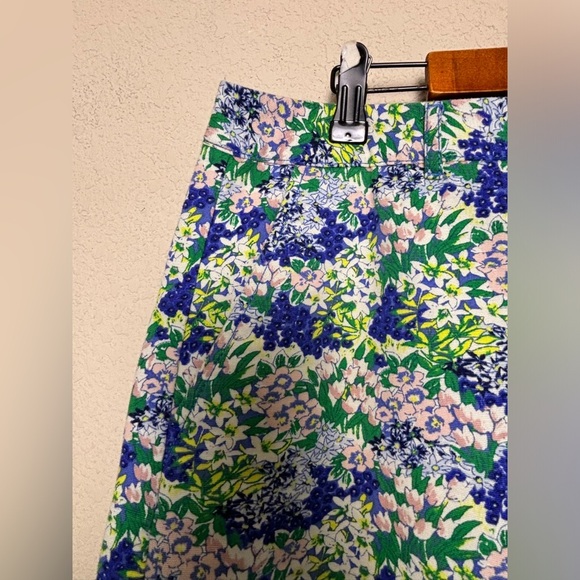 Talbots Floral Green & Blue A-Line Stretch Skirt 16 - Picture 7 of 10
